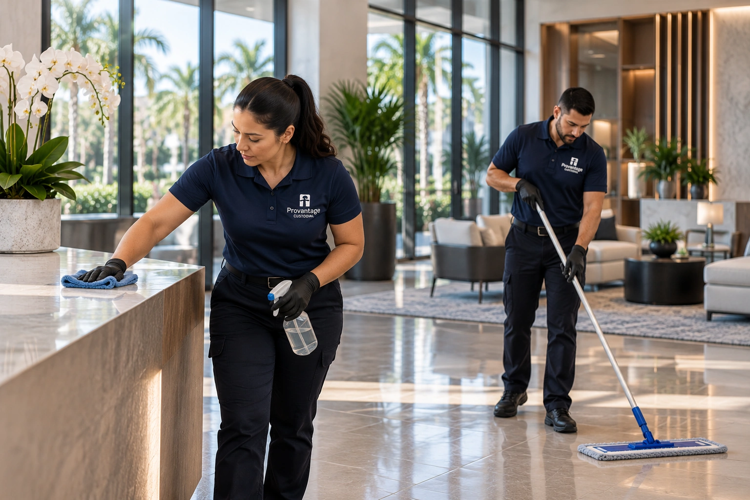 Provantage Custodial professional cleaning team serving commercial and residential properties in Central Florida