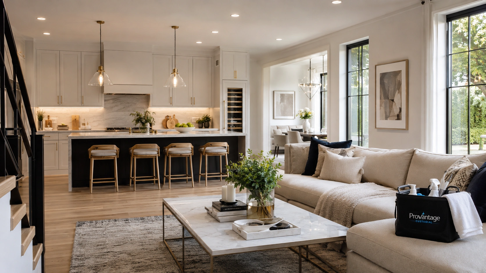 Professionally cleaned contemporary home by Provantage Custodial in Central Florida