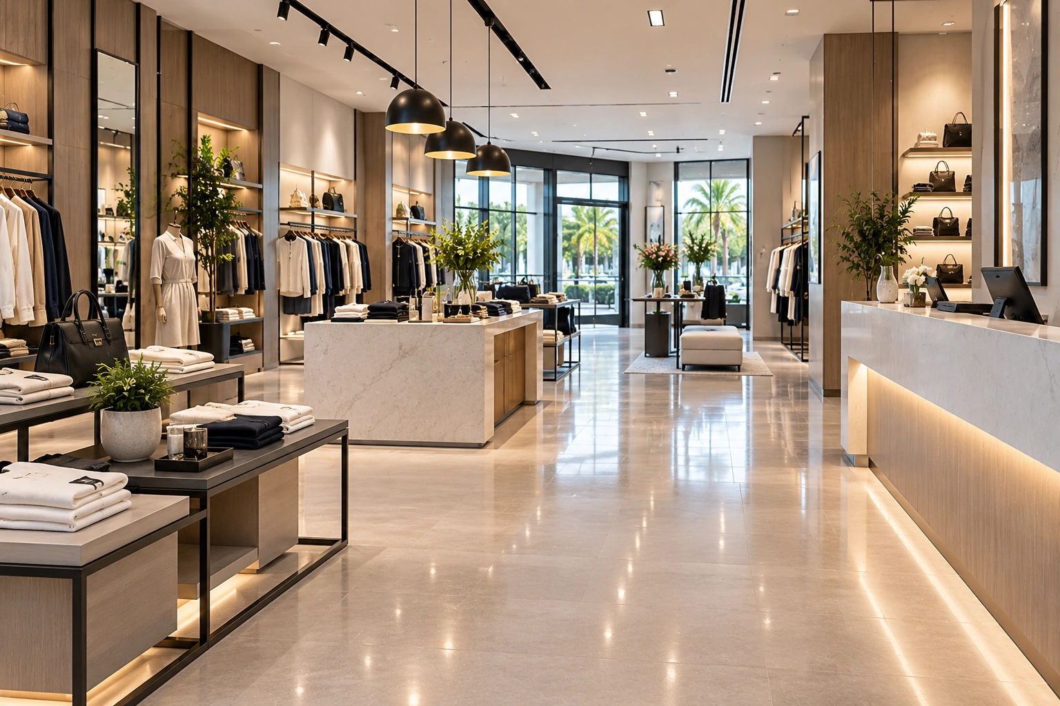Spotless premium retail store after professional cleaning in Central Florida